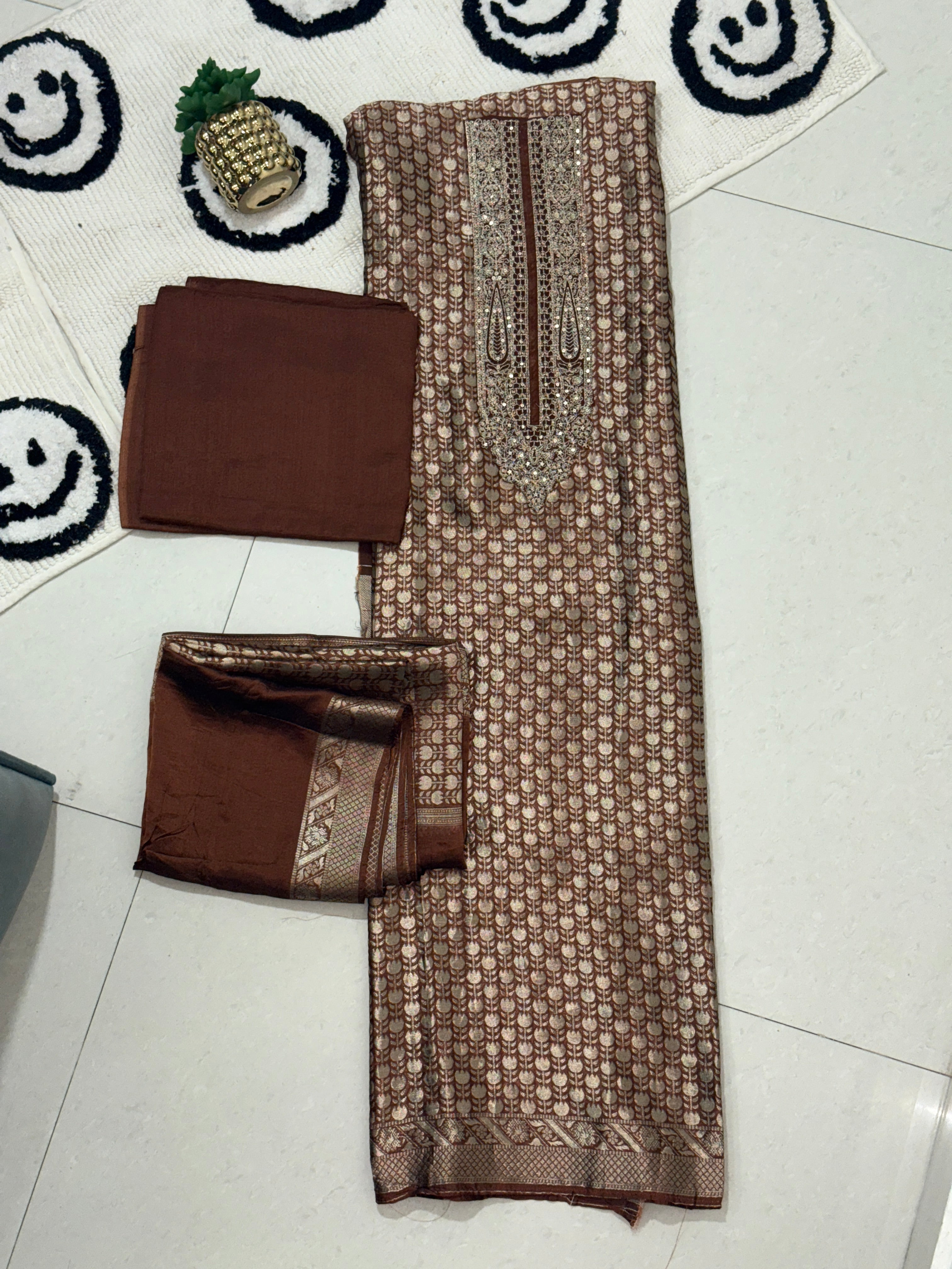 Coffee Zari Suit